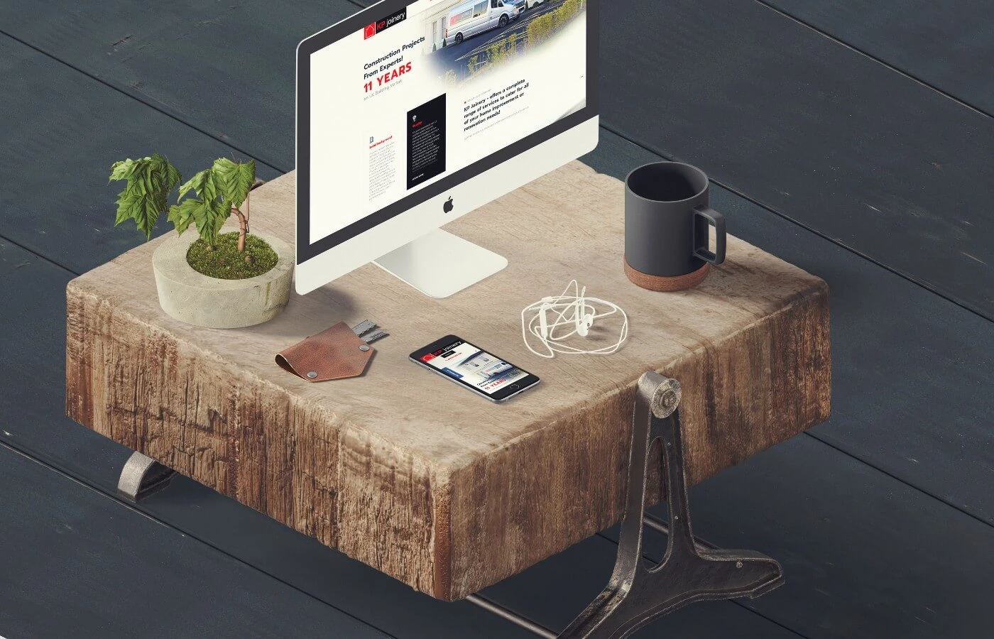 KP Joinery - Mockup with various devices.
