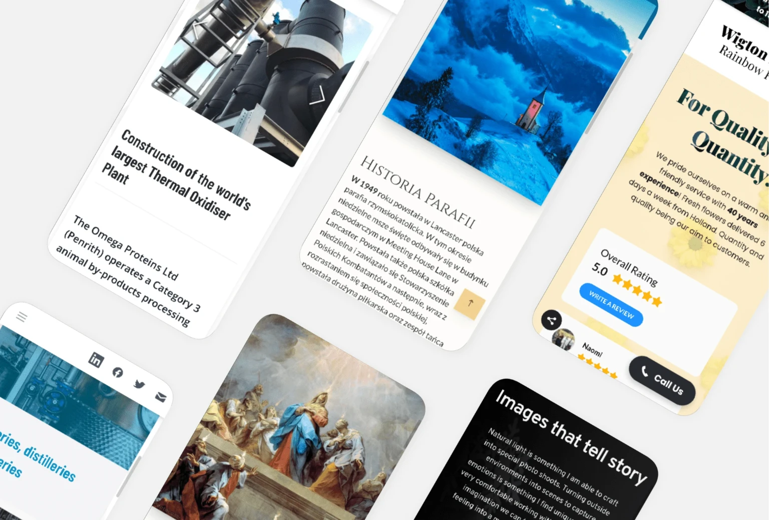 Composition of screenshots from various projects.